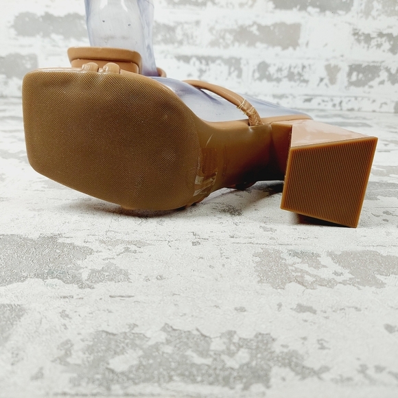 NEW Abound Austyn Tan Mocha Tubular Strap Block Heel Sandals E924 - Picture 8 of 12